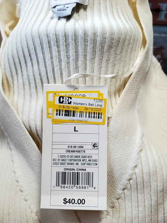 a new day Cream Ribbed Button-Front V-Neck Maxi Dress - Picture 5 of 5